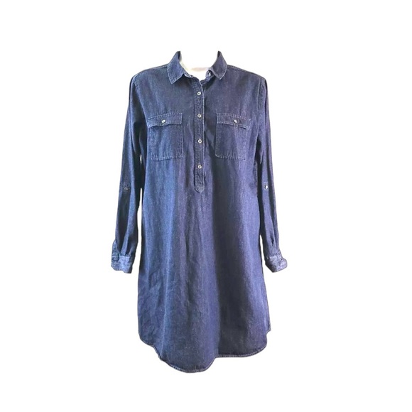 LOFT Dresses & Skirts - Ann Taylor LOFT Denim Shirt Dress Women Petite Medium